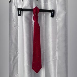 Dior Red Silk Tie with Micro Geometric Motif